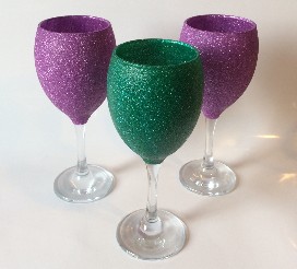 Glitter wine glasses